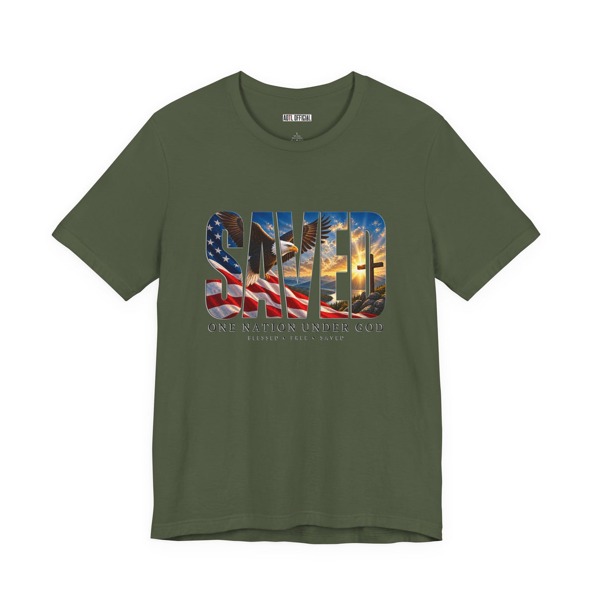 Saved-One Nation Under God Christian T-shirt