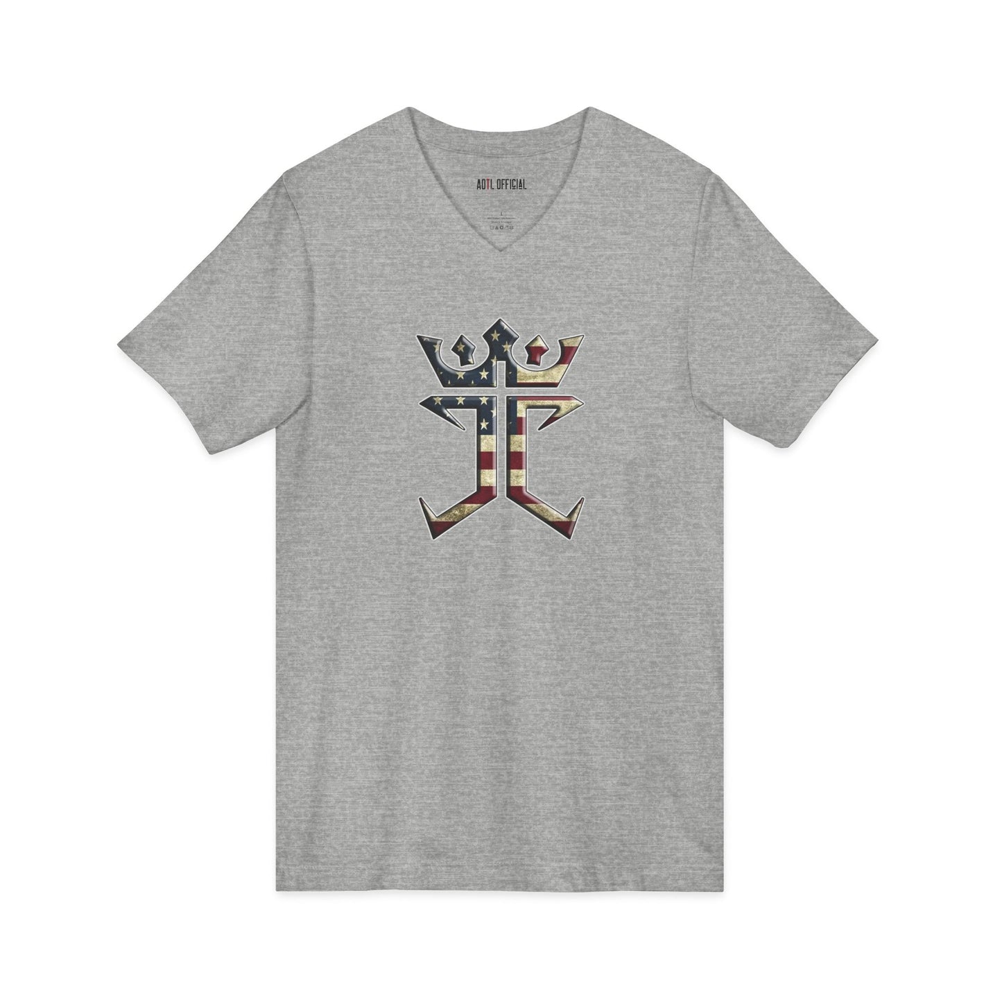 Jesus Christ Is King In The USA Vintage  V-Neck Tee