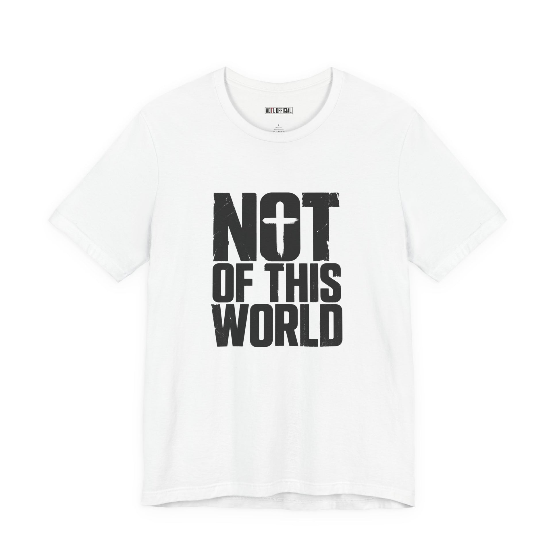 Not Of This World Black Text unisex Christian t-shirt faith-inspired design

