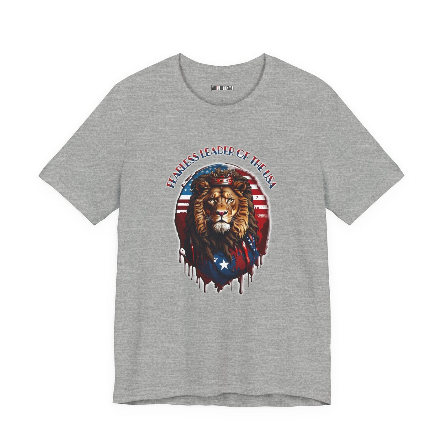 Lion of Judah: Fearless Leader of Faith Patriotic Christian Unisex Short Sleeve Tee