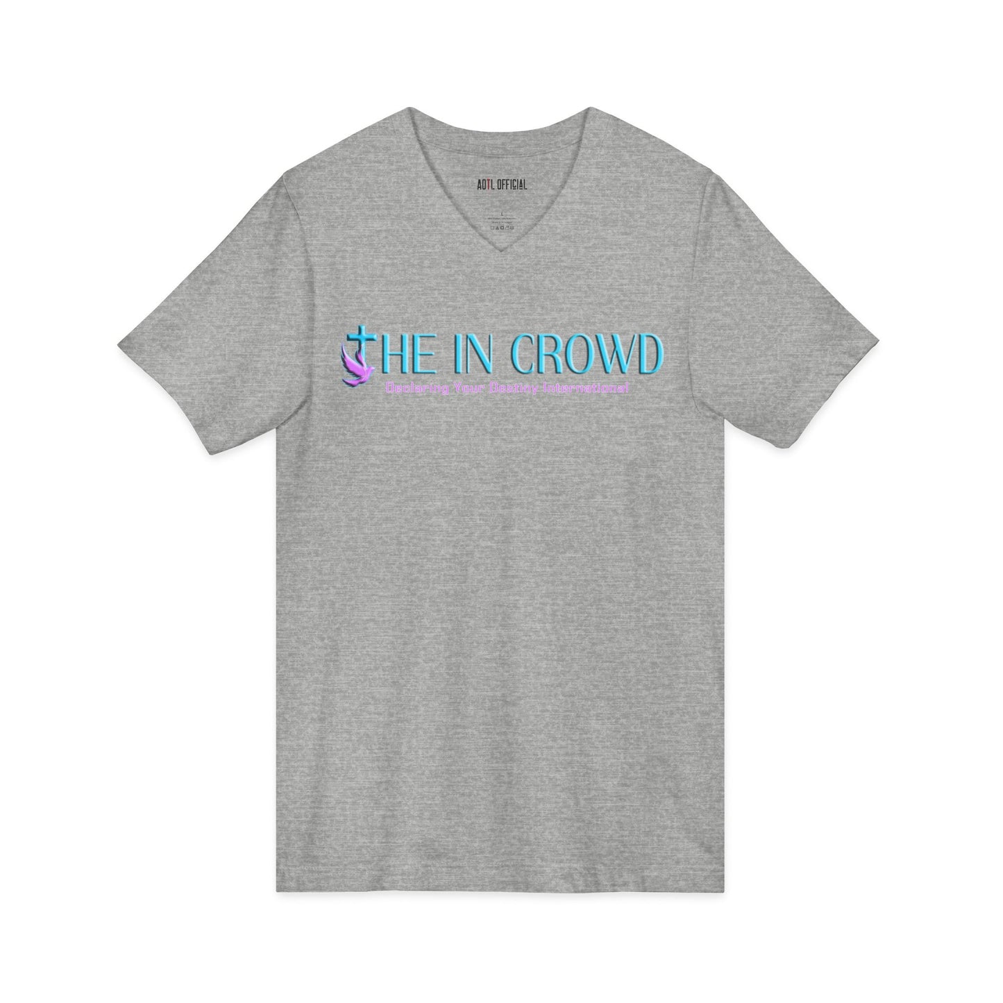 Lilac and Teal  In Crowd V-Neck Tee