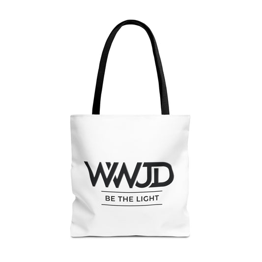 WWJD Christian tote bag faith-inspired design

