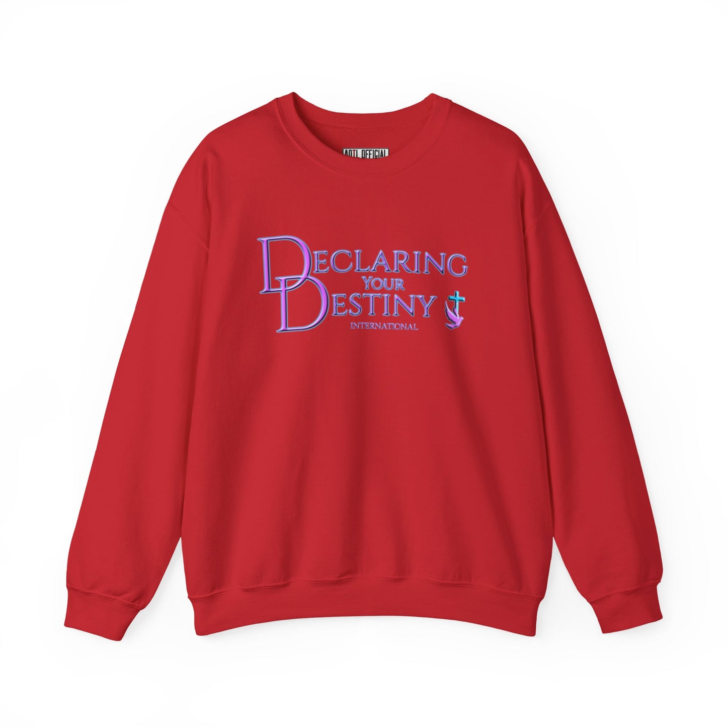 Declaring Your Destiny Purple -Teal logo/ Ephesians 3:20  Unisex Heavy Blend™ Crewneck Sweatshirt