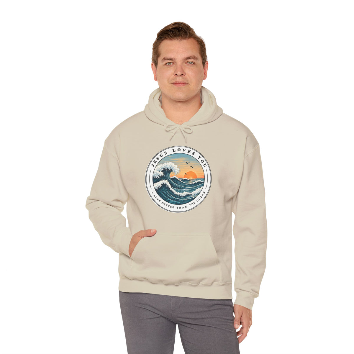 Jesus Loves You — A Love Deeper Than the Ocean Christian Hoodie