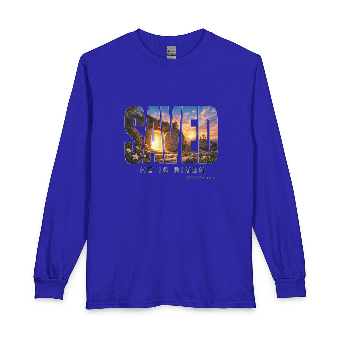 Saved-He Is Risen Christian Long Sleeve Shirt