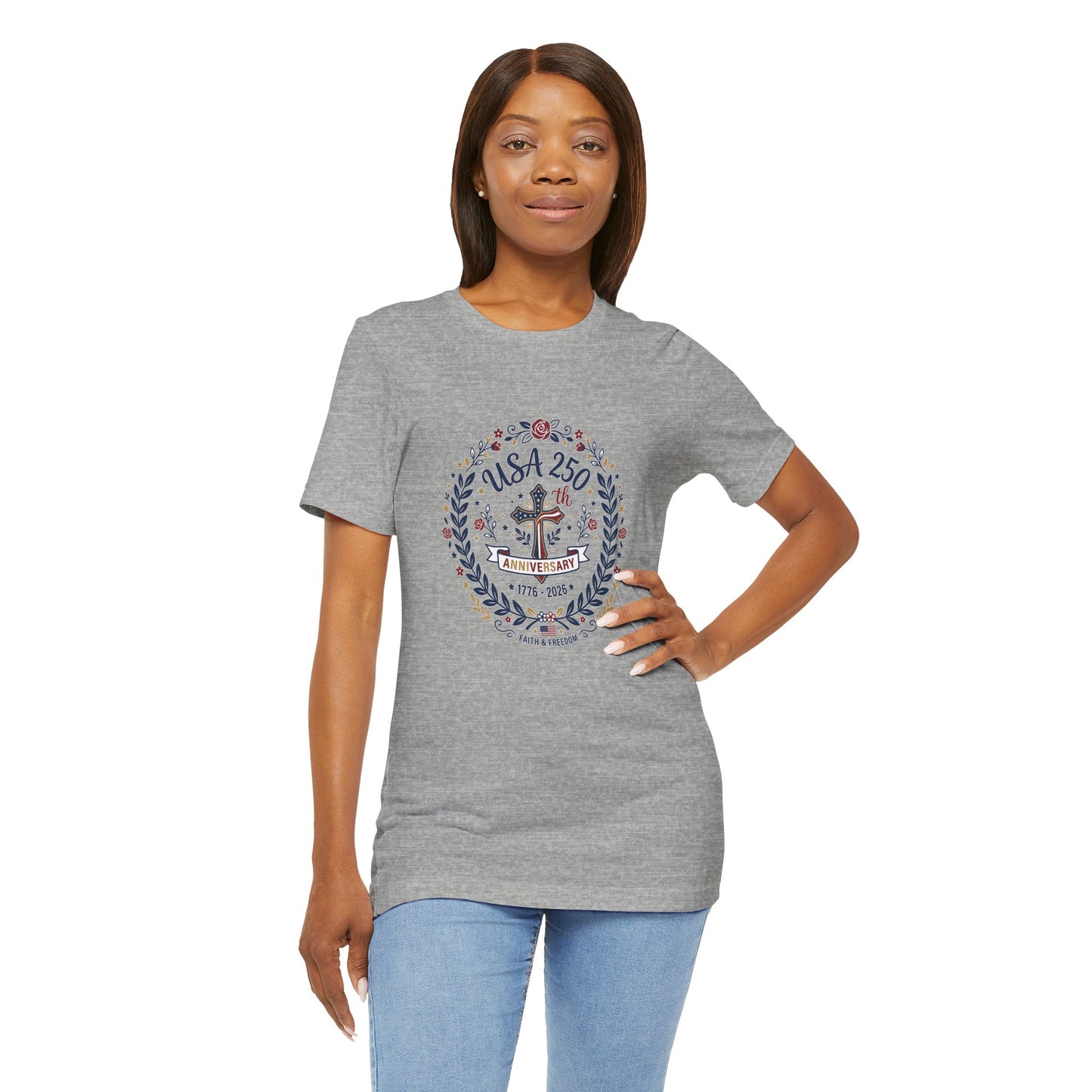 Ladies USA 250th Anniversary Classic Unisex Short Sleeve Tee