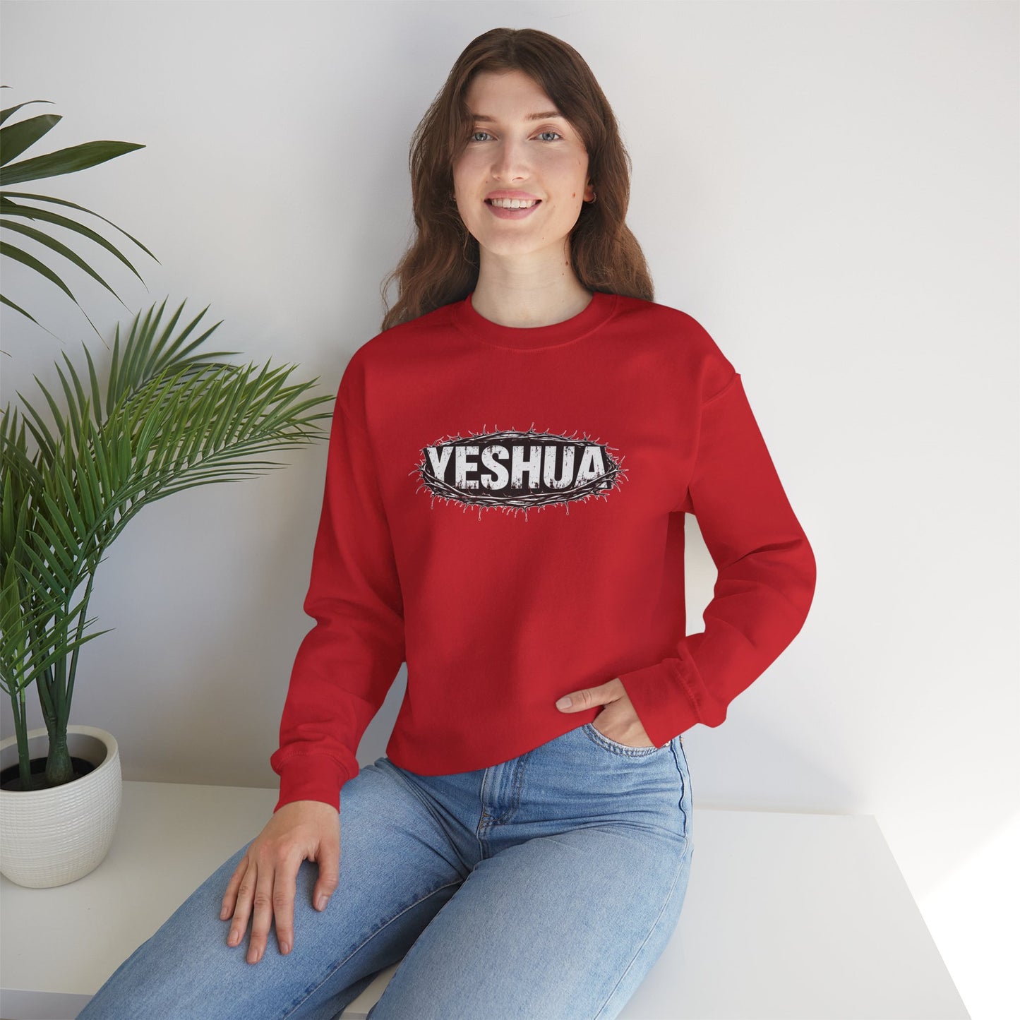 Yeshua Crown Of Thorns Christian Sweatshirt
