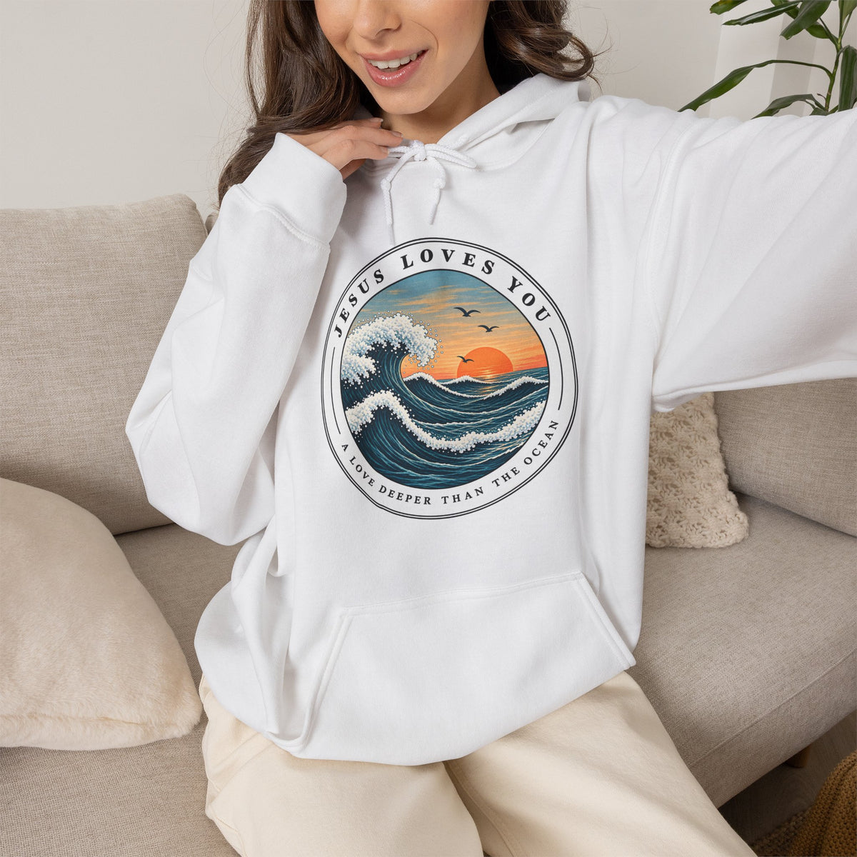Jesus Loves You — A Love Deeper Than the Ocean Christian Hoodie