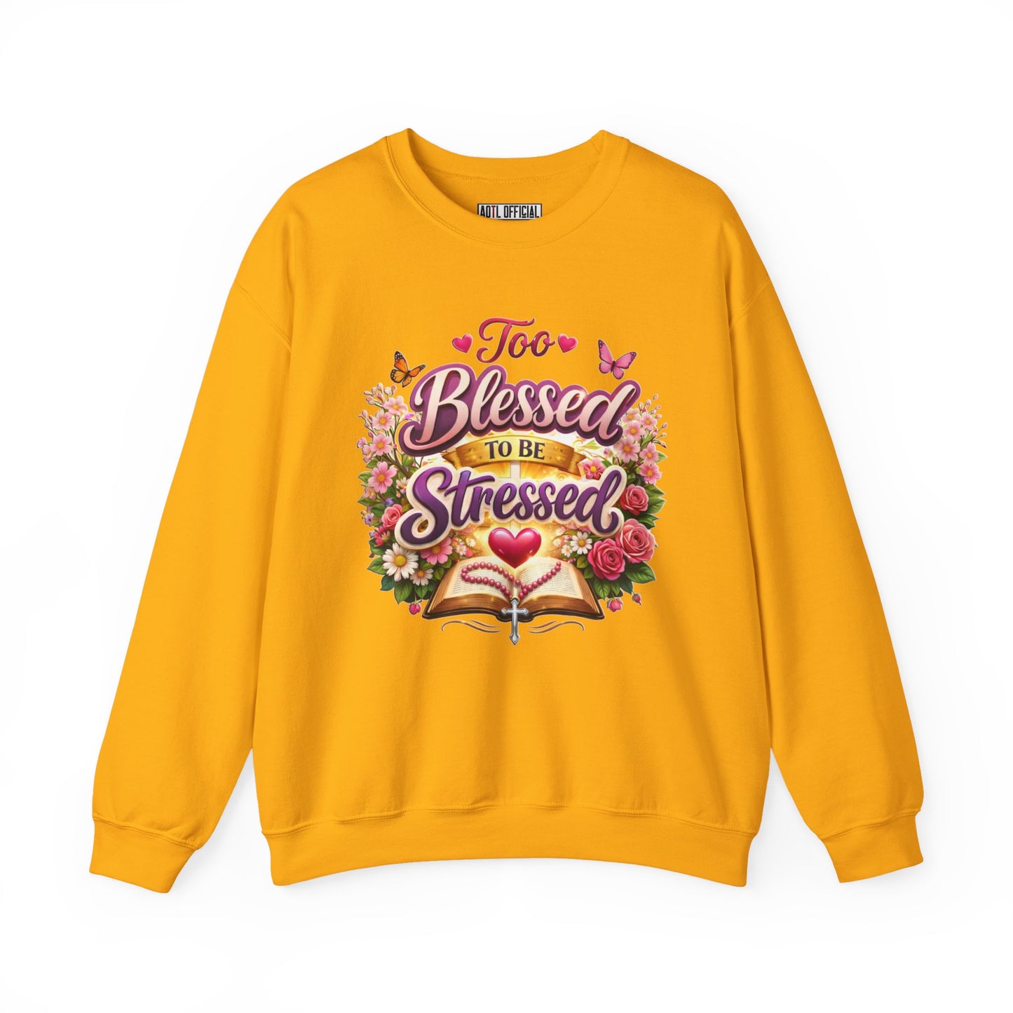Too Blessed To Be Stressed Nature Edition Unisex Heavy Blend™ Crewneck Sweatshirt