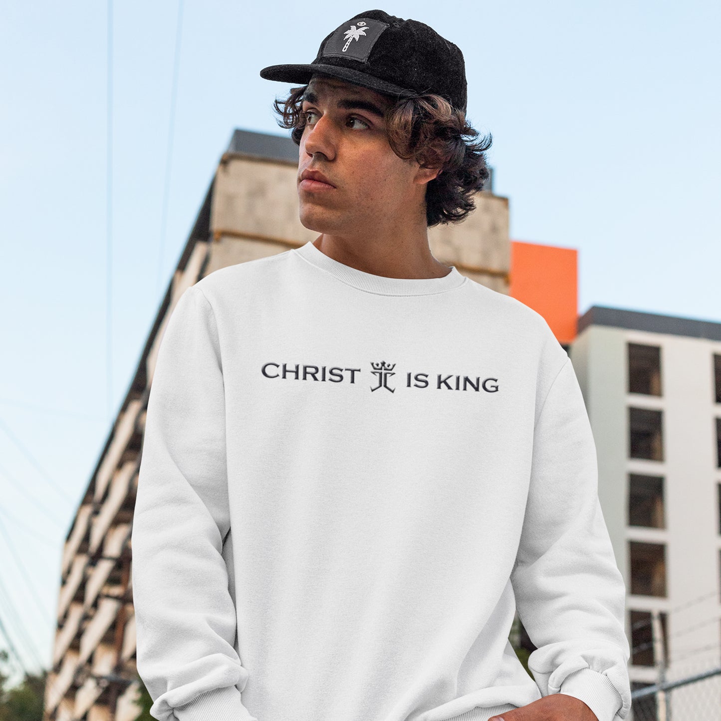 Christ is King featuring the Jesus Christ is King logo Unisex Heavy Blend™ Crewneck Sweatshirt