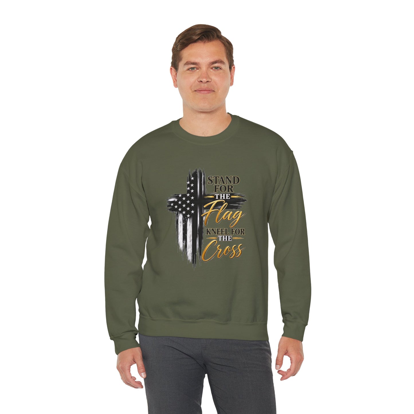 Stand for the Flag, Kneel for the Cross Christian Sweatshirt