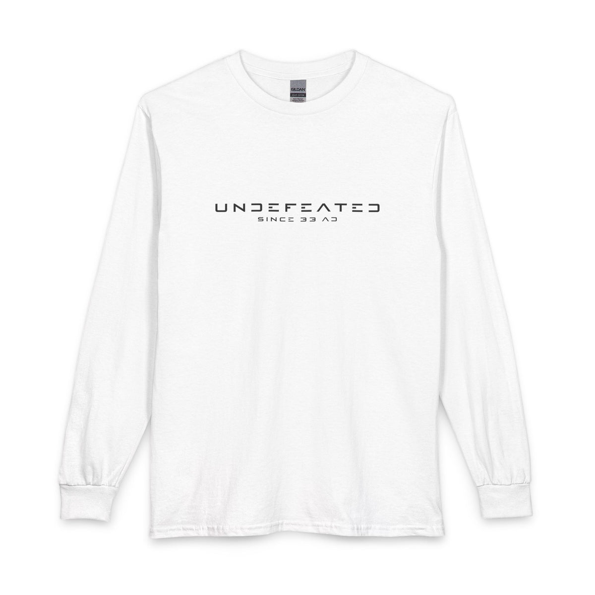 Undefeated Since 33 AD Modern Script Christian Long Sleeve Shirt