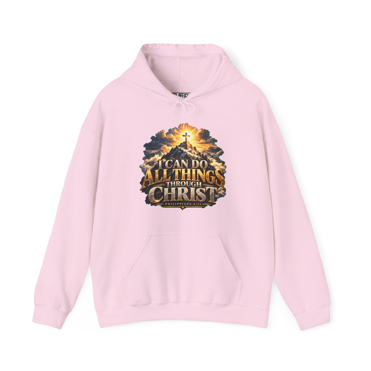 I Can Do All Things Through Christ – Philippians 4:13 Mountain Cross Design Christian Hoodie