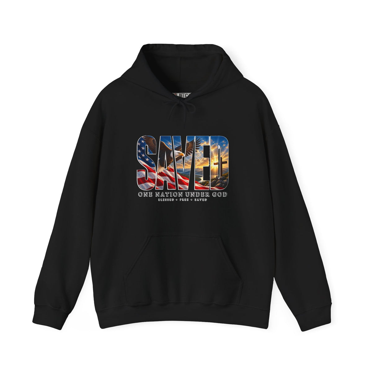 Saved-One Nation Under God Christian Hoodie