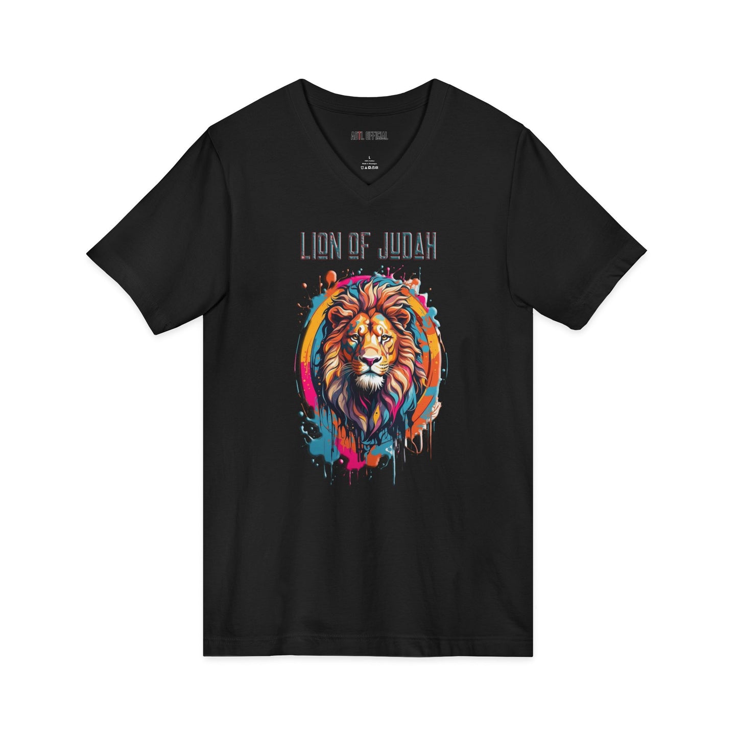 Graffiti Drip Lion of Judah V-neck Tee