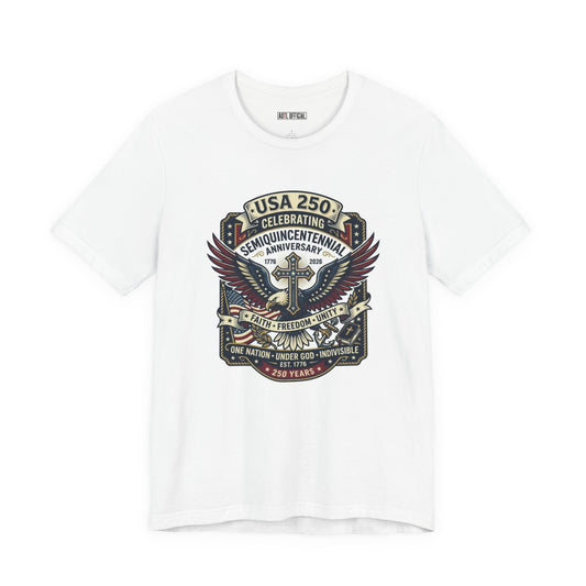 250 year Anniversary One Nation Under God Classic Unisex Short Sleeve Tee