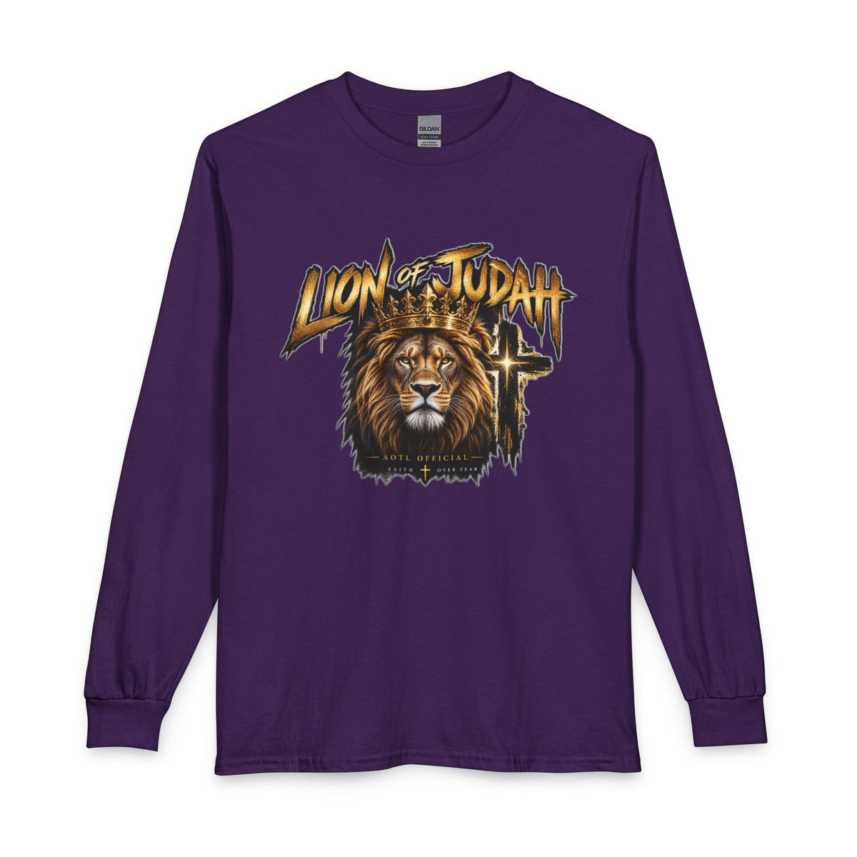 Lion of Judah — Faith Over Fear Christian Long Sleeve Shirt