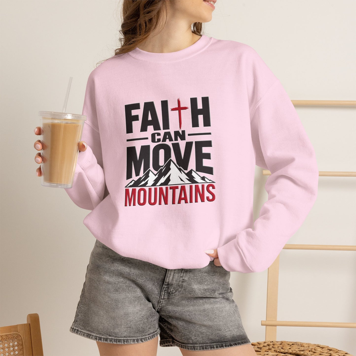 Faith Can Move Mountains Christian Sweatshirt