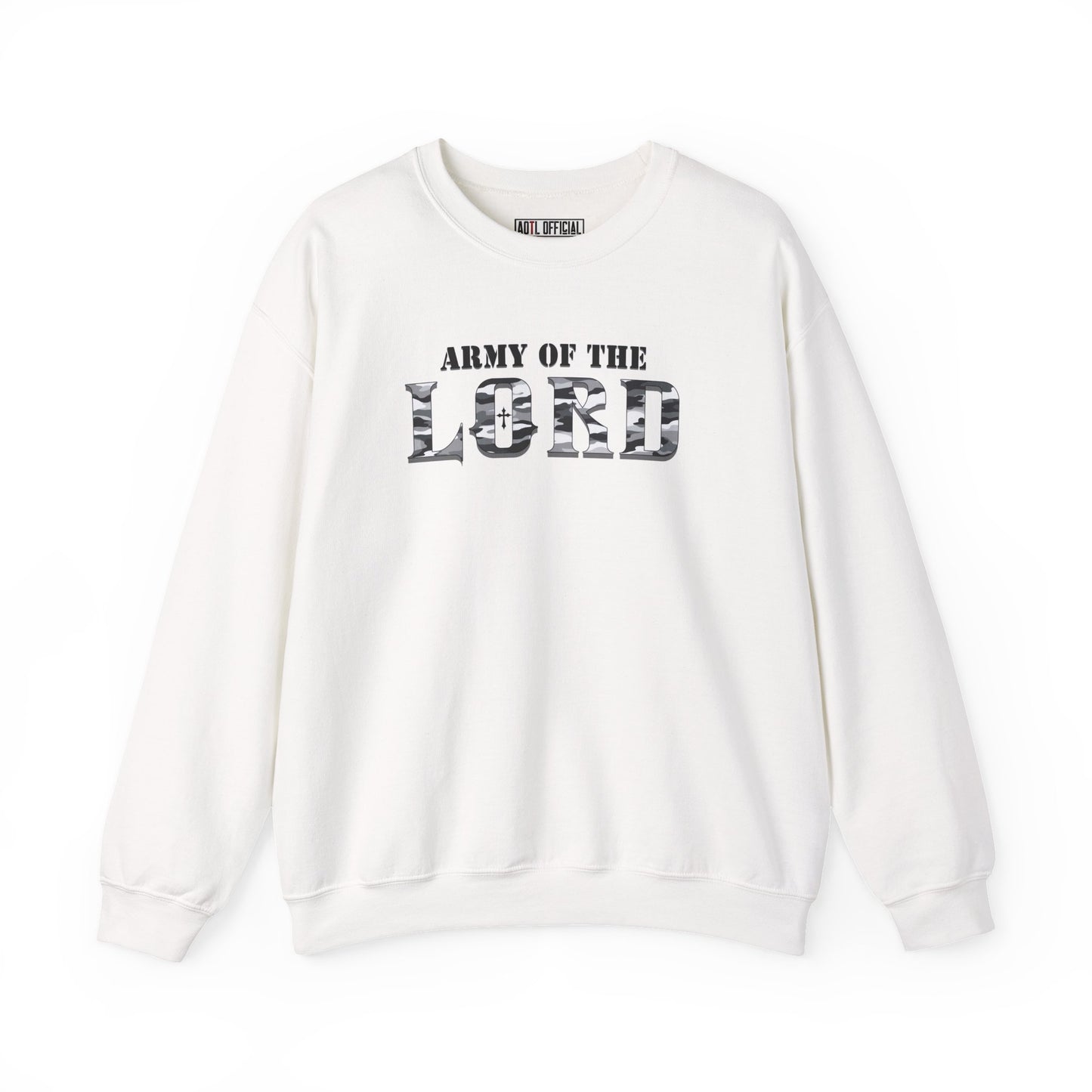 White Camo Army of the Lord Unisex Heavy Blend™ Crewneck Sweatshirt