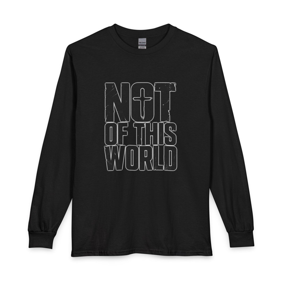 Not Of This World Black Text Christian Long Sleeve Shirt