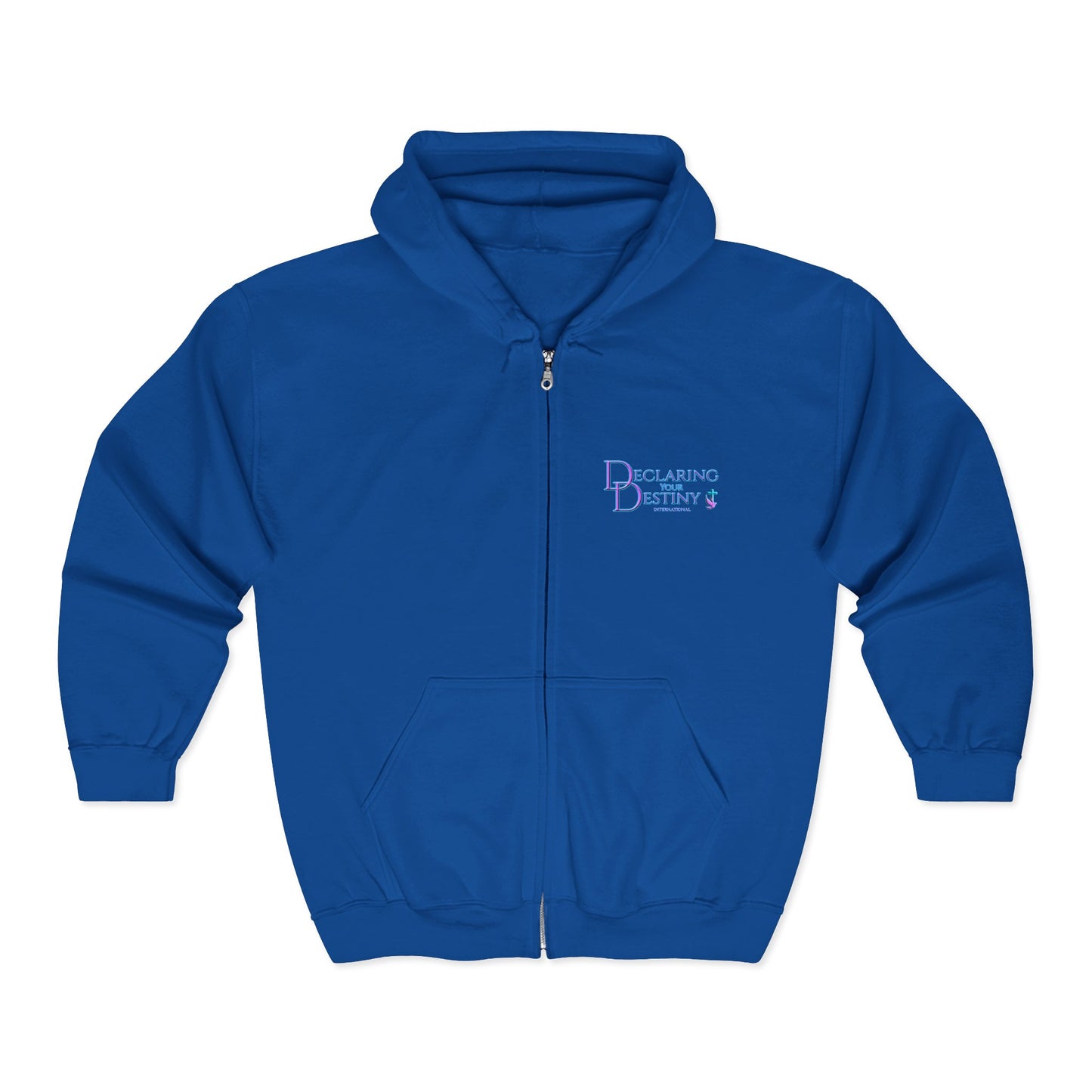 DYD  Single Sided Full-Zip Sweatshirt featuring the Purple/Teal Declaring Your Destiny logo