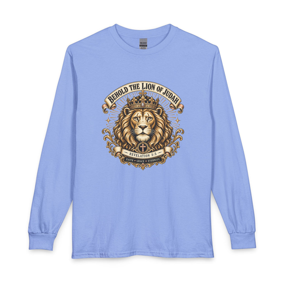 Behold the Lion of Judah — Revelation 5:5 Christian Long Sleeve Shirt