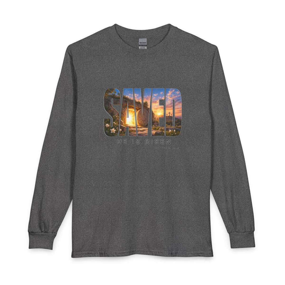 Saved-He Is Risen Christian Long Sleeve Shirt