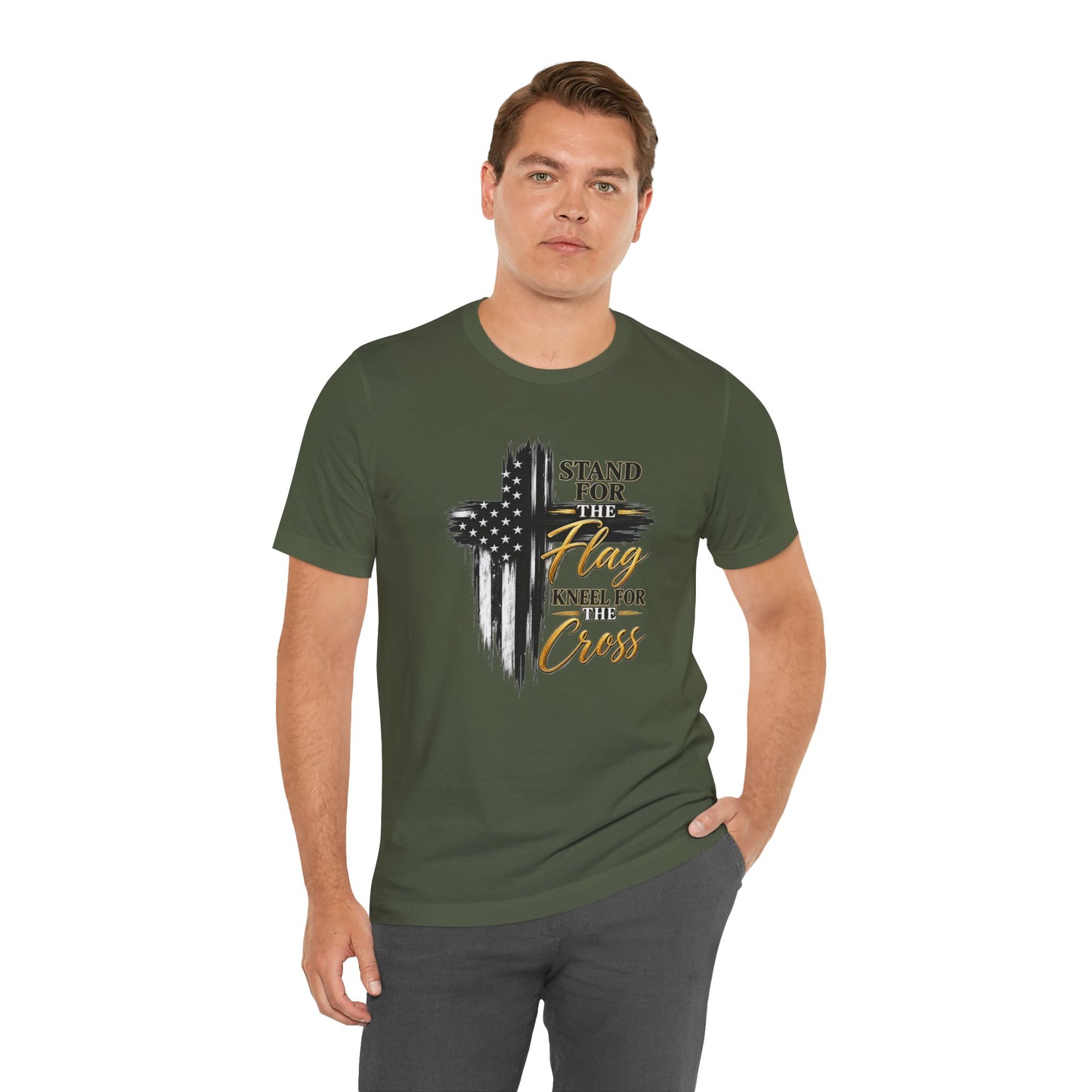 Stand for the Flag, Kneel for the Cross Christian T-shirt