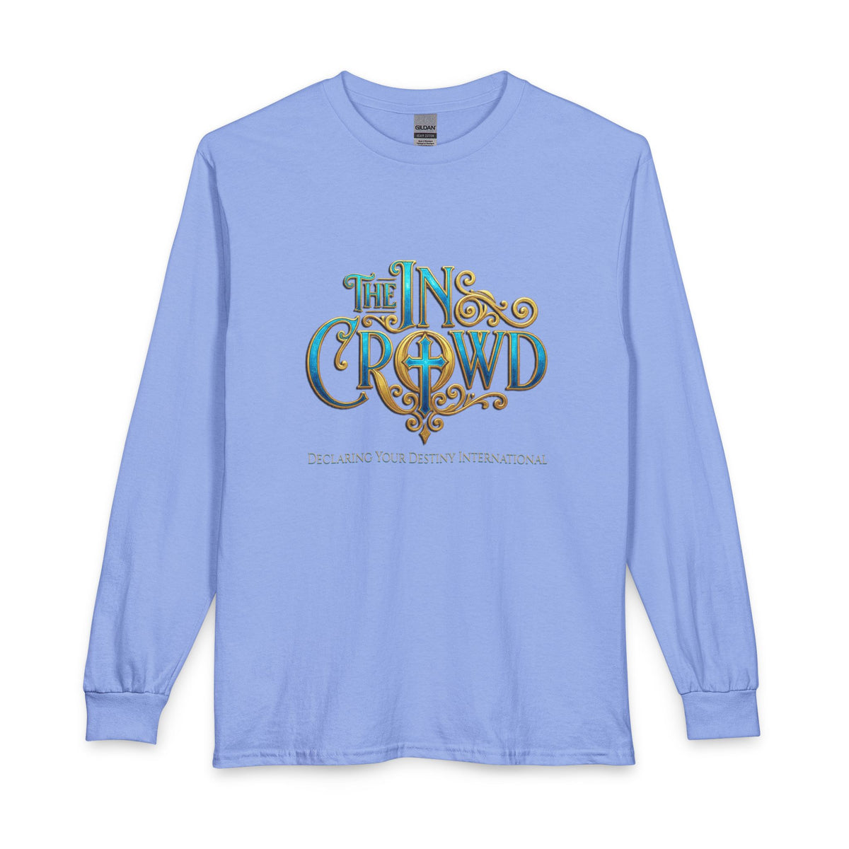 Ornate The In Crowd Blue & Gold Christian Long Sleeve Shirt