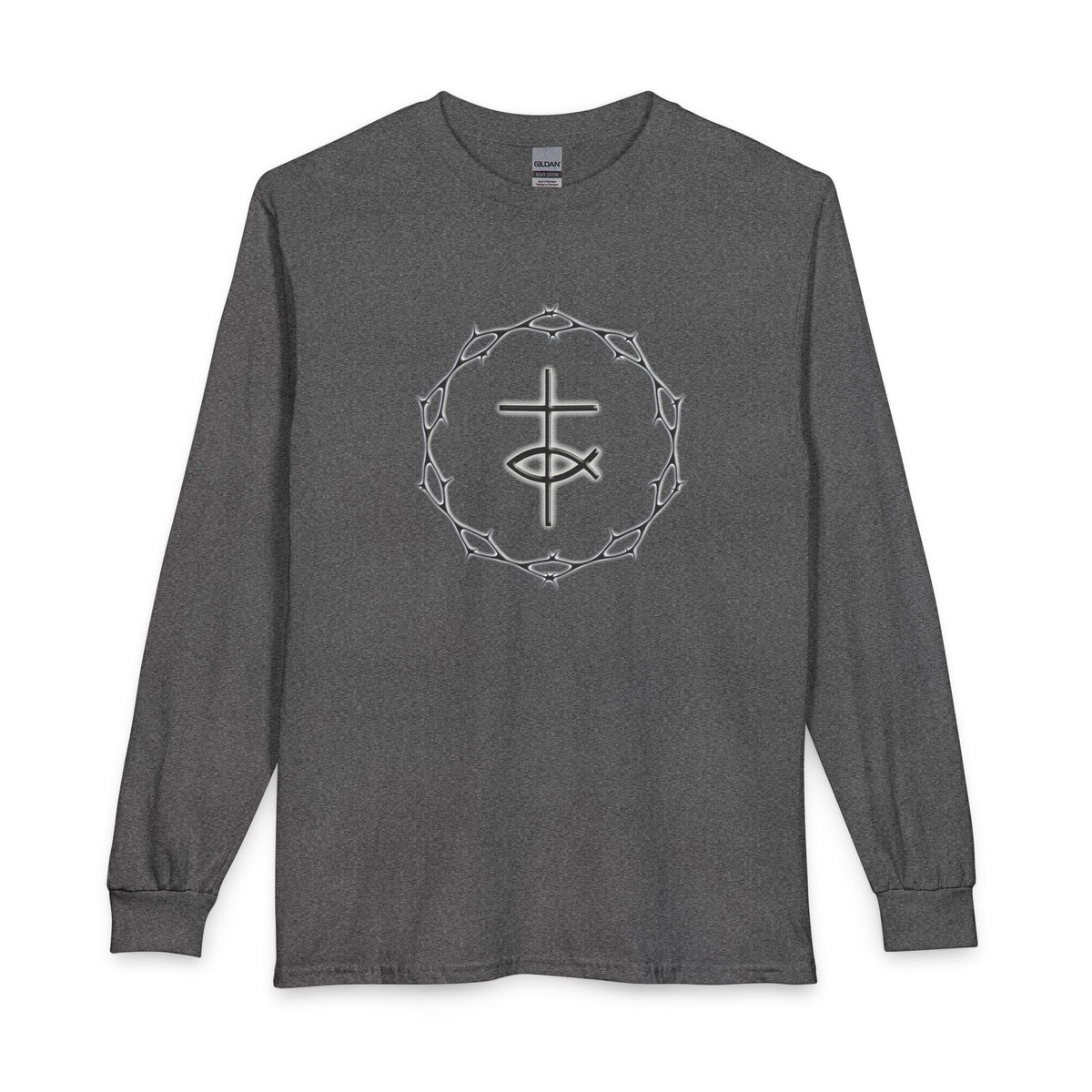 Circle of Thorns & Cross Christian Long Sleeve Shirt