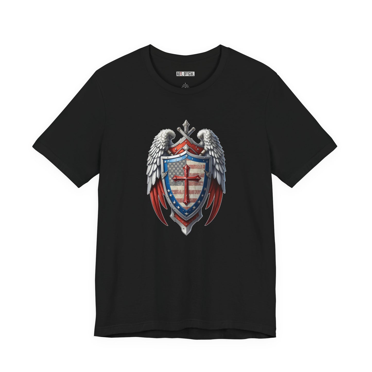 Winged Guardian Christian Patriotic Unisex Short Sleeve Tee