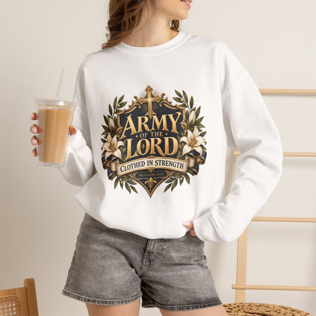 Army of the Lord — Clothed in Strength Christian Sweatshirt