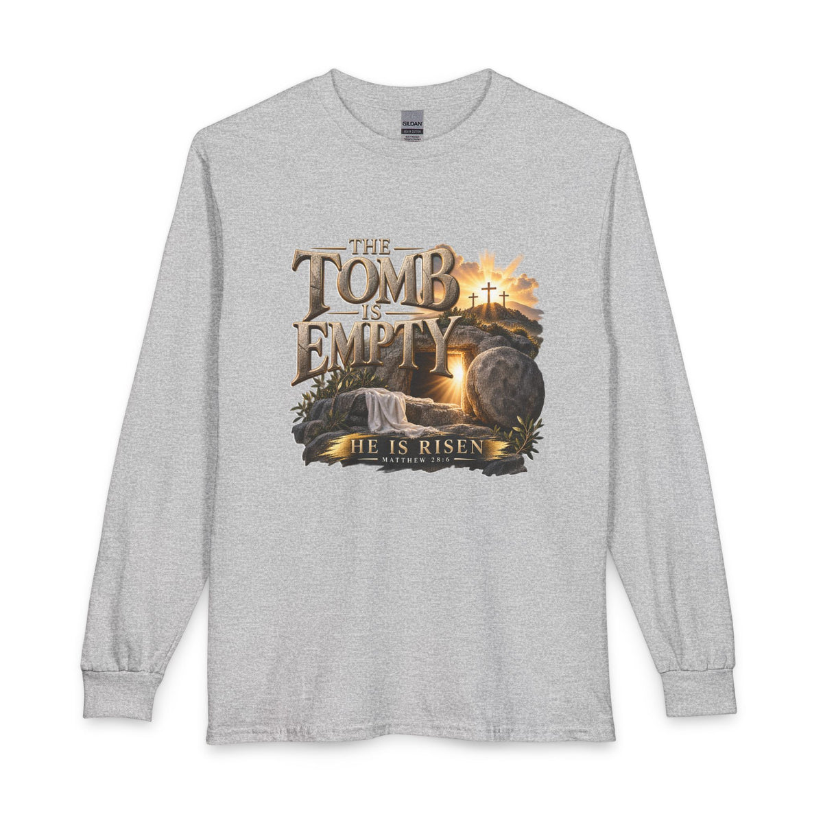 The Tomb Is Empty — Matthew 28:6 Christian Long Sleeve Shirt