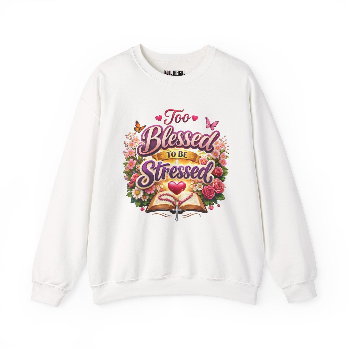 Too Blessed To Be Stressed Nature Edition Unisex Heavy Blend™ Crewneck Sweatshirt