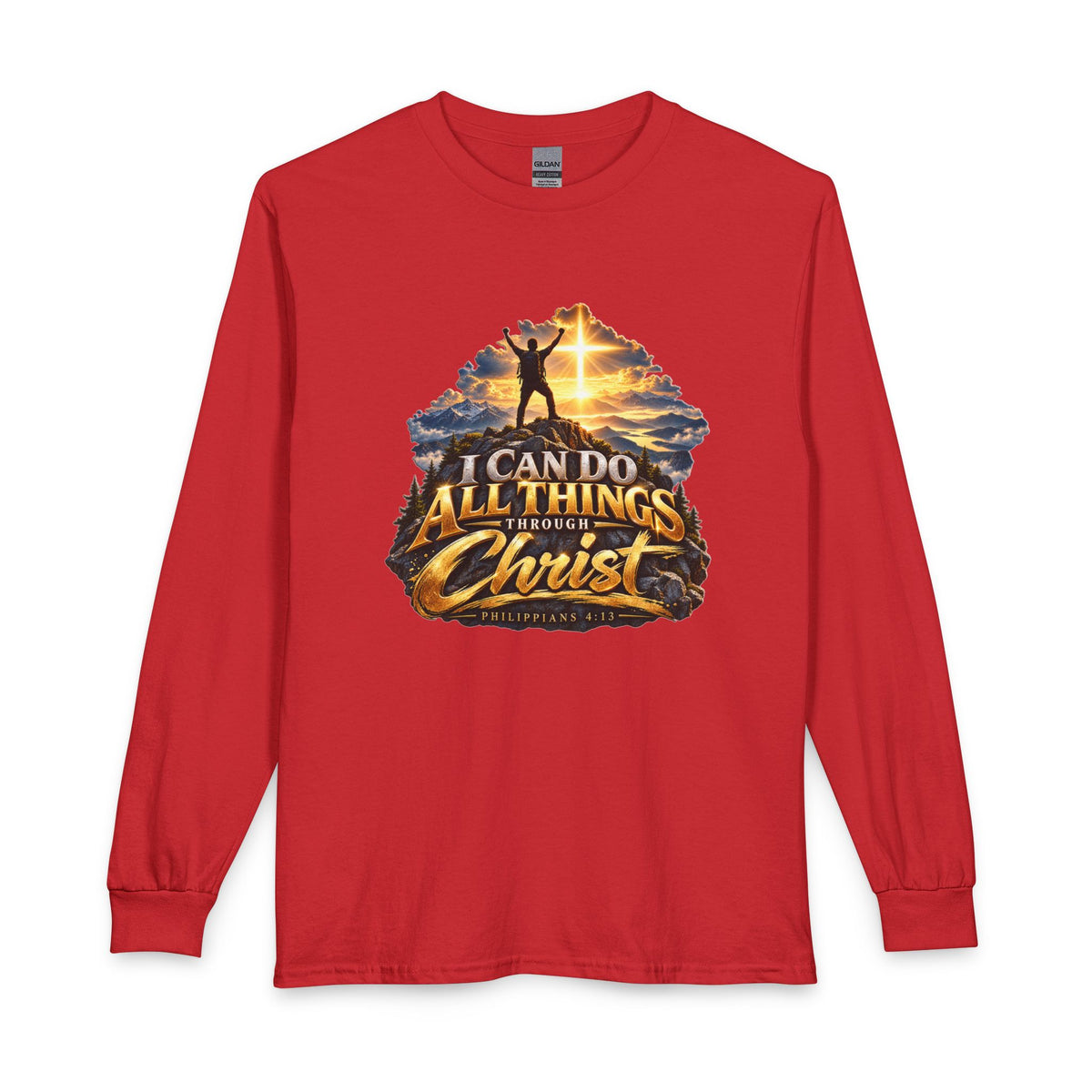 I Can Do All Things Through Christ – Philippians 4:13 Victory Design Christian Long Sleeve Shirt