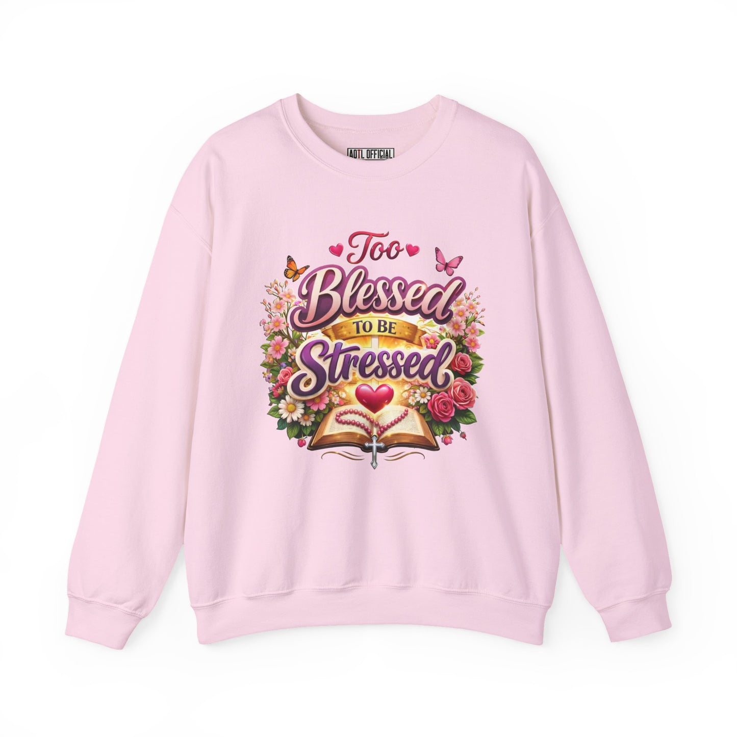 Too Blessed To Be Stressed Nature Edition Unisex Heavy Blend™ Crewneck Sweatshirt
