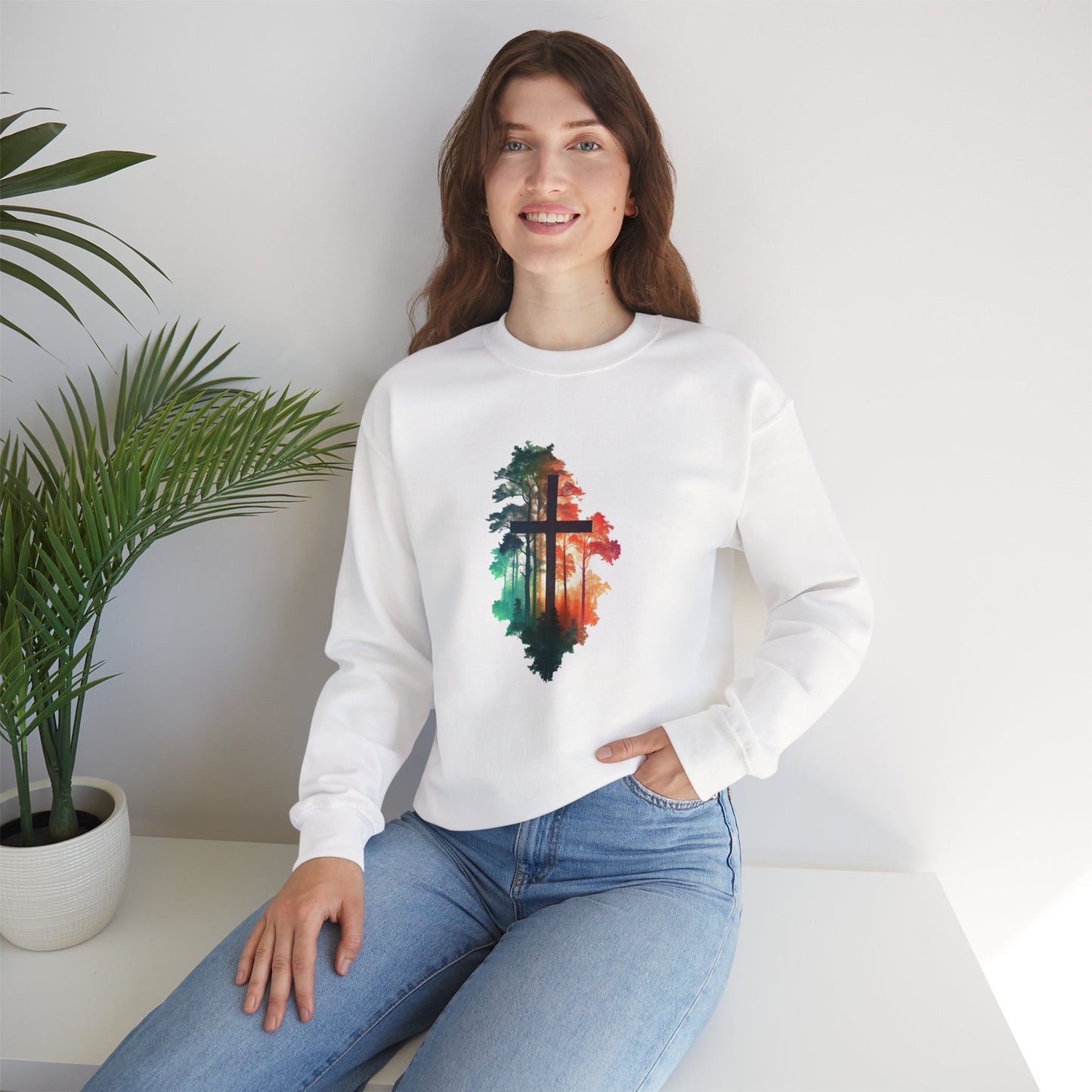 Cross in the Wilderness Unisex Heavy Blend™ Crewneck Sweatshirt