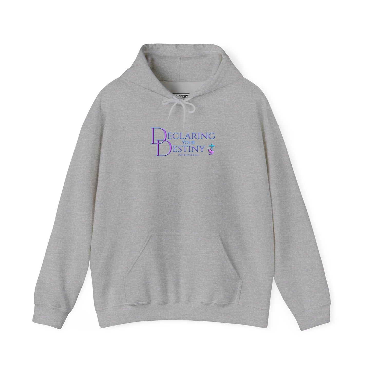 Declaring Your Destiny Purple-Teal logo/ 2 Corinthians 5:7 Unisex Heavy Blend™ Hooded Sweatshirt