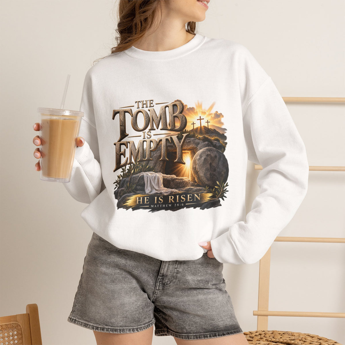 The Tomb Is Empty — Matthew 28:6 Christian  Sweatshirt