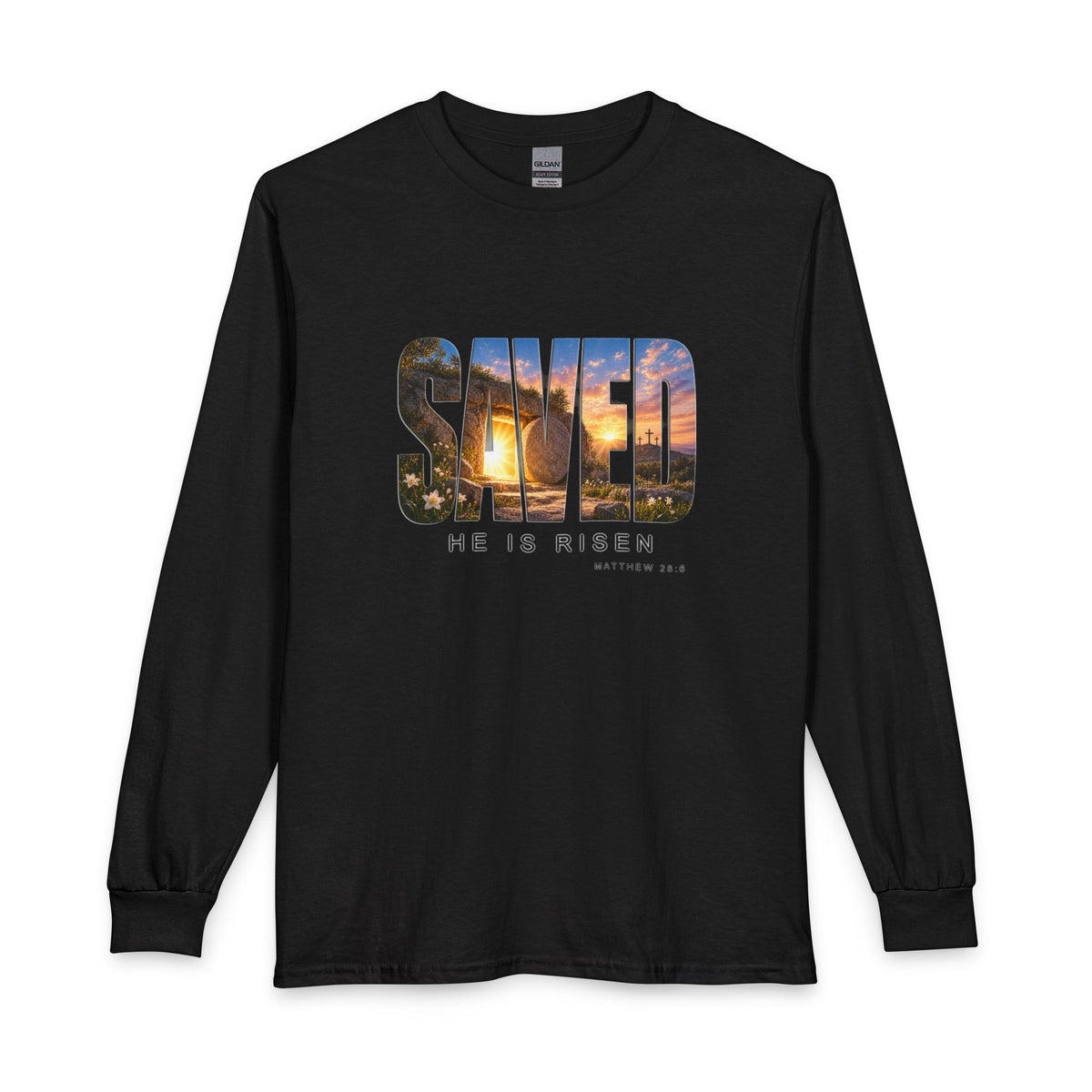 Saved-He Is Risen Christian Long Sleeve Shirt