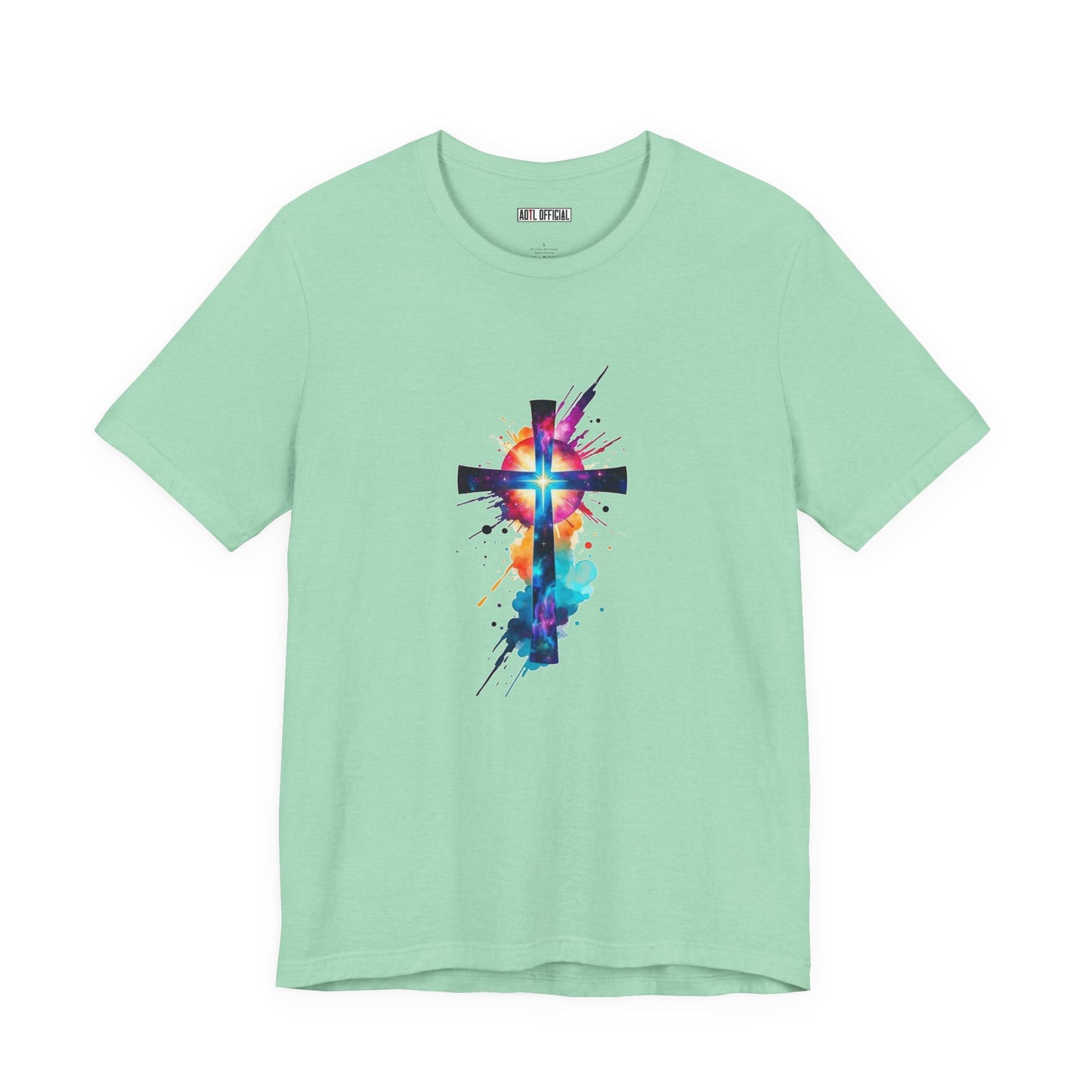 Cosmic Reverence Cross Christian Unisex Short Sleeve Tee