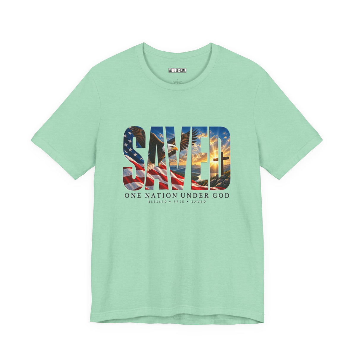 Saved-One Nation Under God Christian T-shirt