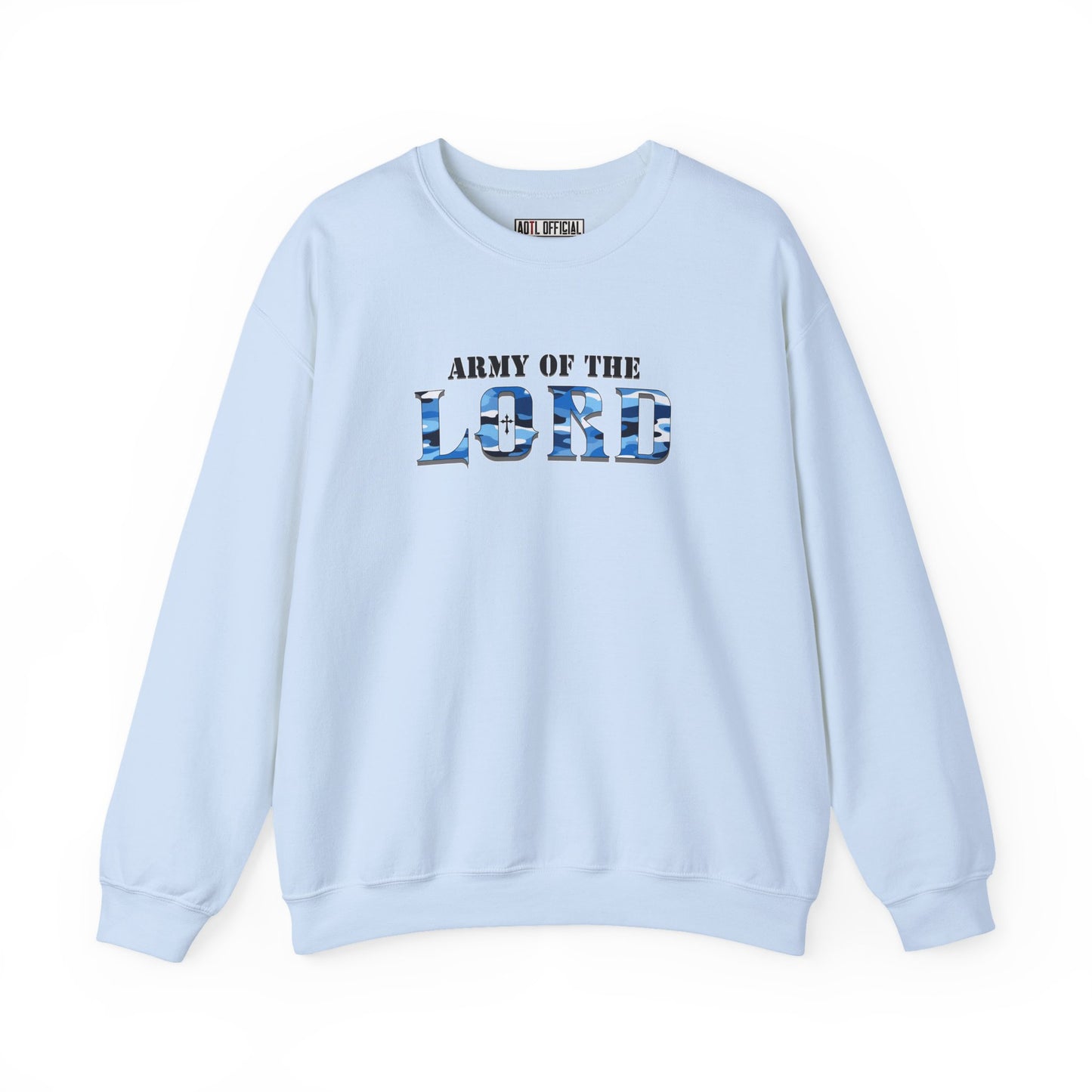 Blue Camo Army of the Lord Unisex Heavy Blend™ Crewneck Sweatshirt