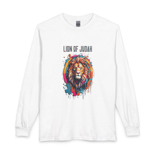 Lion Of Judah Graffiti Drip Christian Long Sleeve Shirt