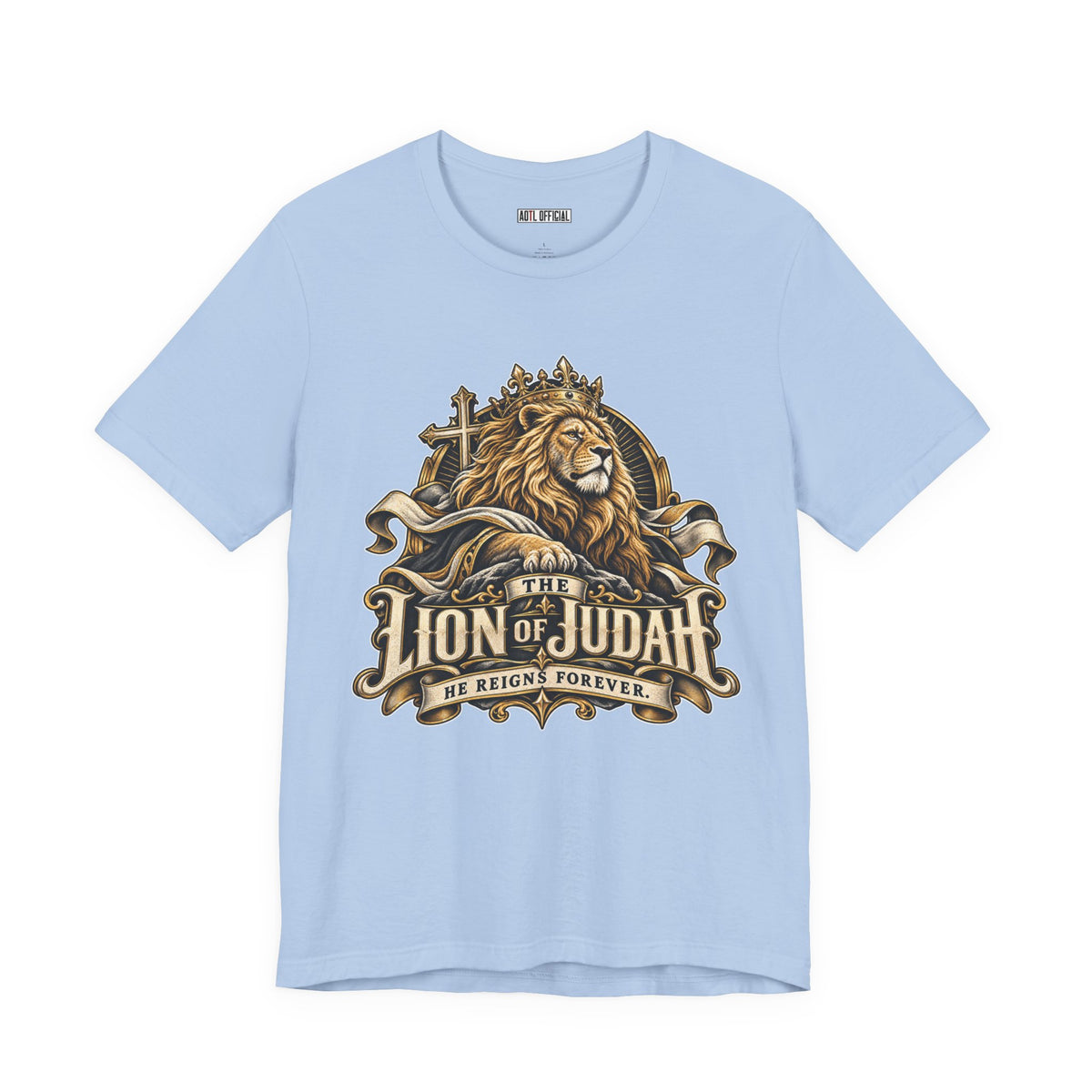 Lion of Judah — He Reigns Forever Christian T-shirt