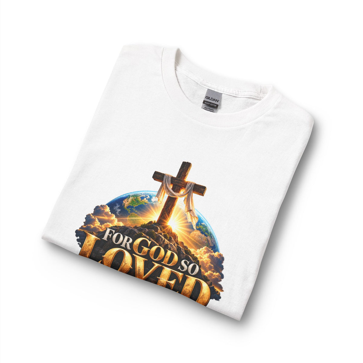 For God So Loved the World – John 3:16 Cross Design Christian Long Sleeve Shirt