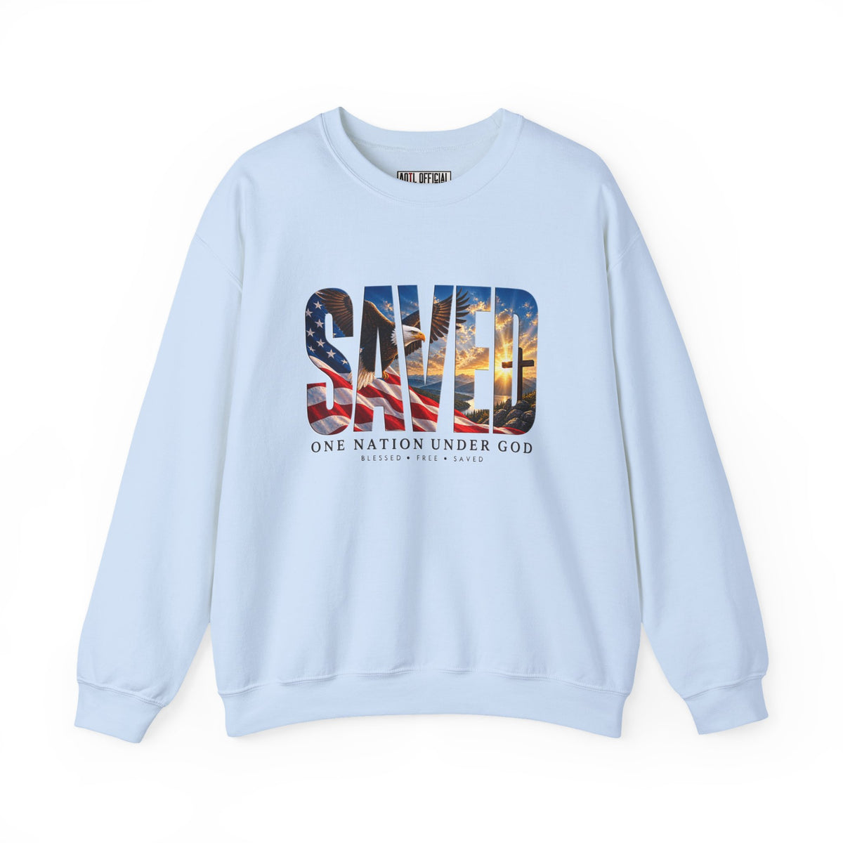 Saved-One Nation Under God Christian Sweatshirt
