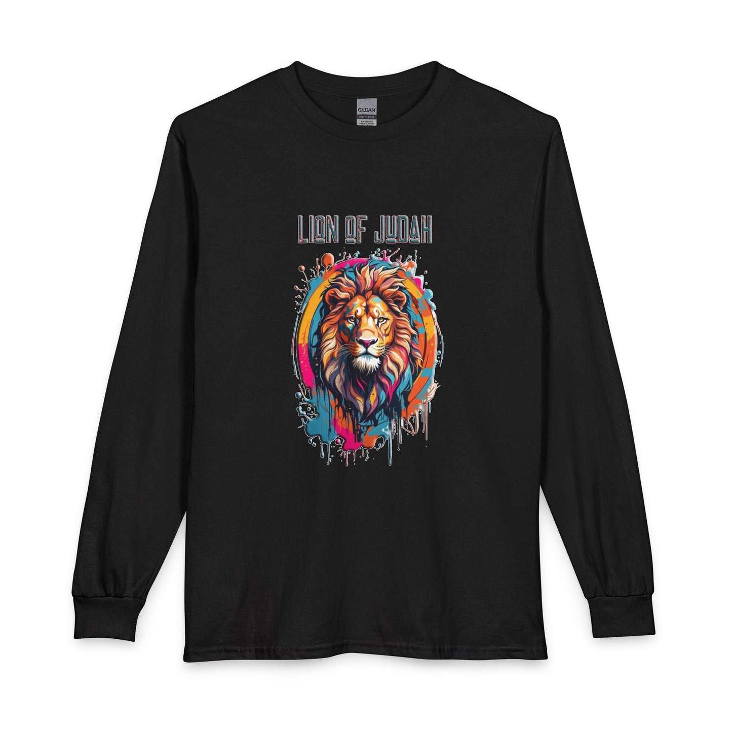 Lion Of Judah Graffiti Drip Christian Long Sleeve Shirt
