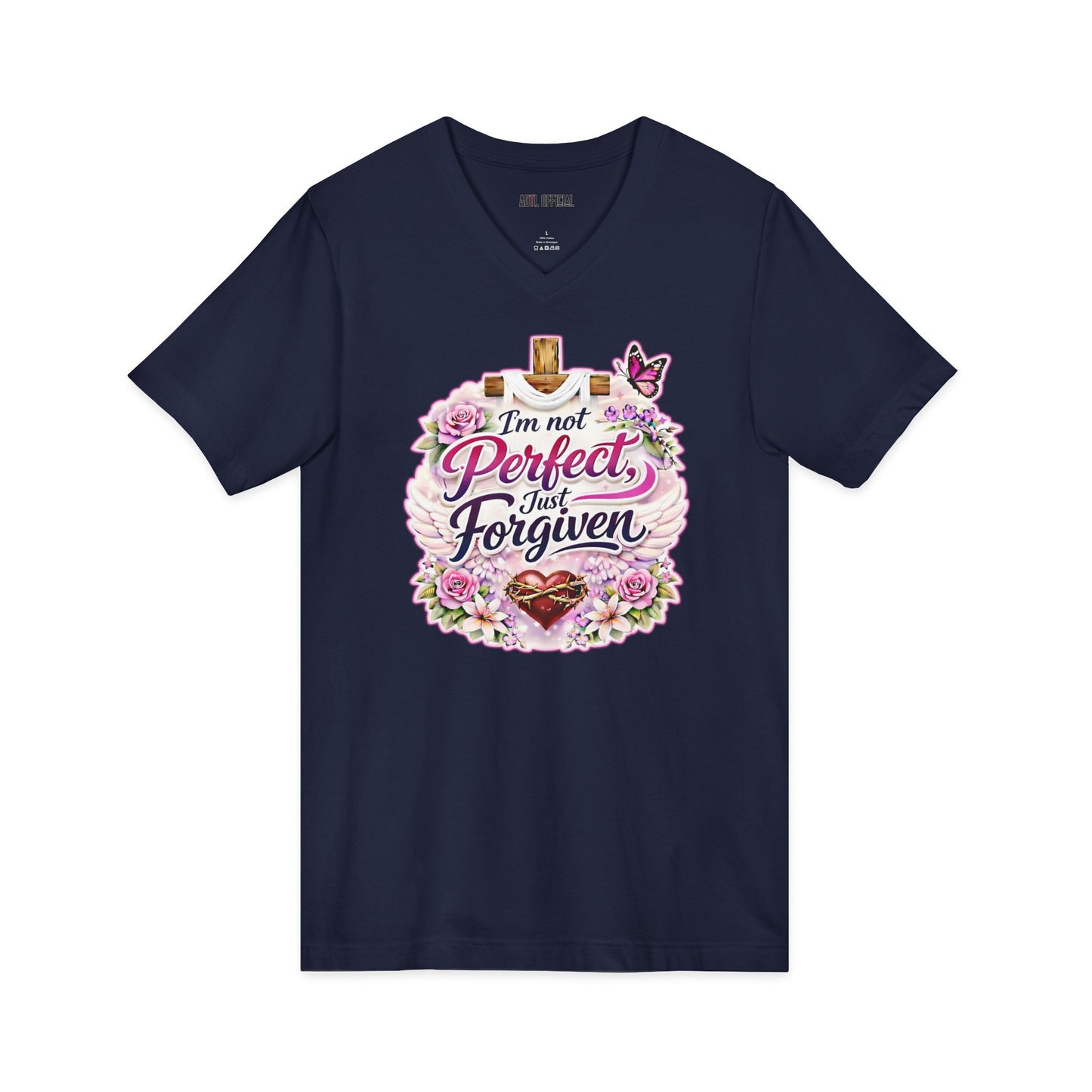 I'm Not Perfect, Just Forgiven Nature Edition V-Neck Tee