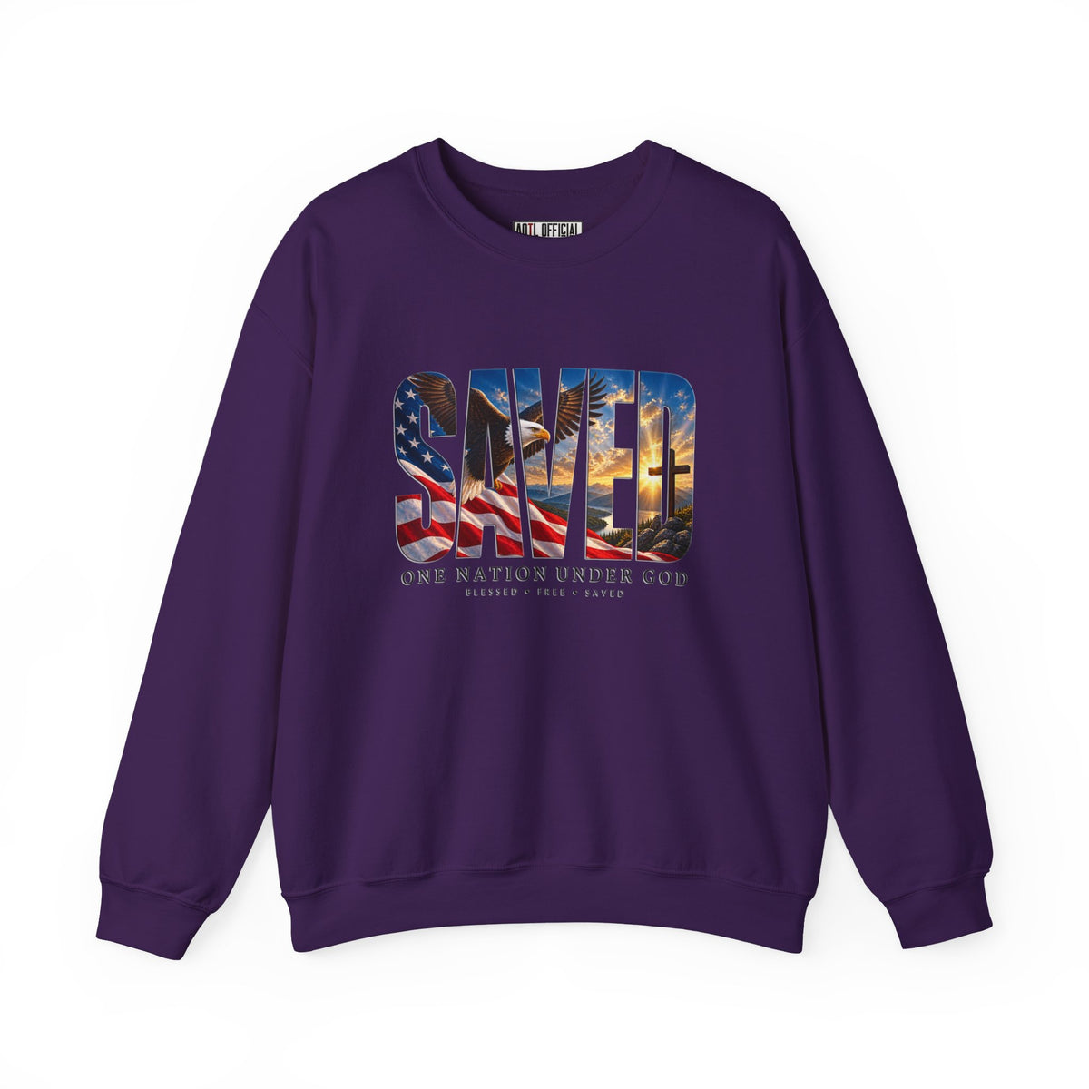 Saved-One Nation Under God Christian Sweatshirt
